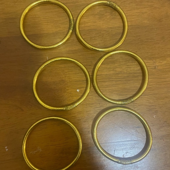 6 BuDhaGirl Gold All Weather Serenity Bangles - Picture 3 of 3
